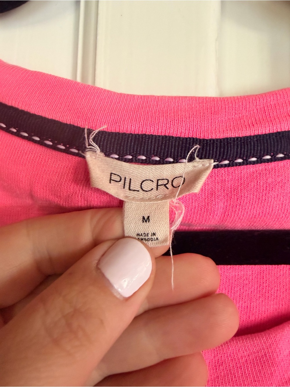 Pilcro Bubblegum Pink Short Sleeve Knot Front Top - Picture 4 of 5